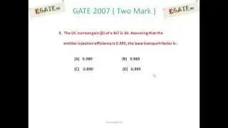 Question on Transistor (BJT) - GATE 2007 ECE (Electron Devices) - (www.egate.ws)