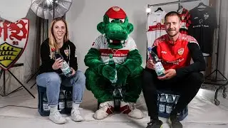 Trinkpause mit Waldemar Anton und Vanessa Freier (VfB Frauen) – powered by Naturpark Quelle