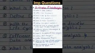 TYBsc Data Analytics Imp Questions for Exam 2023 #shorts #viral #shortvideo #sppu #youtubeshorts