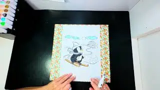 Coloring Penguin with Relaxing Music For Stress Relief ASMR RAIN 4K HDR HLG #asmrrain #hdr