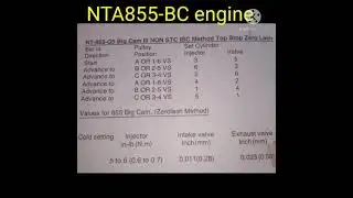 Cummins- Theory- Tappet setting of NTA855 BC (Big Cam).