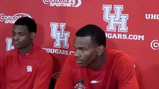 Houston Cougars Danuel House and Leon Gibson after 79-75 OT loss to UCF