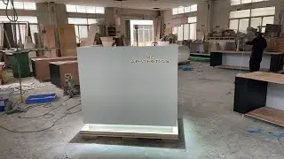 Reception desk small counter design made by solid surface material