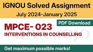 IGNOU MPCE 023 Solved Assignment 2024-25 PDF Download | IGNOU MA Psychology/MAPC 2nd Year Assignment
