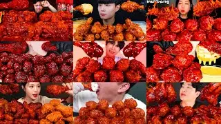 SPICY NUCLEAR FRIED CHICKEN MUKBANG COMPILATION * SPICY CHICKEN CHALLENGE EATING SHOW 💯 SATISFYING
