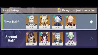 6.3 Abyss - Cyno C2R1 solos with C2R1 Columbina & C0R1 Ineffa, Neuvillette C1R1 spreads some water