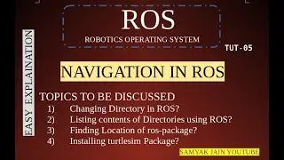 NAVIGATION IN ROS LEC-5|ROBOTICS OPERATING SYSTEM TUTORIAL|ROS| EASY |HINDI|roscd|rosls|rospack find
