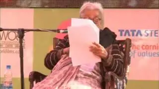 Eminent author and social activist Mahasweta Devi at Jaipur Literature Festival.