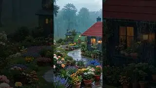 🌧️ Cabin Garden in Heavy Rain   Relaxing Rain Sounds for Deep Sleep #rain  #rainsounds