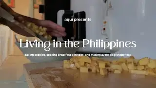 asmr baking cookies, cooking breakfast potatoes, making avocado graham float / ice box cake