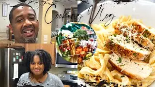 COOKING VLOG | IN THE KITCHEN WITH MEECH | GROCERY SHOPPING | CHICKEN ALFREDO RECIPE