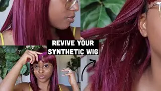 HOW TO | Revive Your Synthetic Wig W/ a Flat Iron In Under 10 Mins!