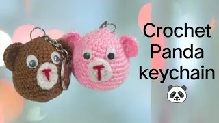 crochet panda keychain || 😱🐼crochet panda keychain tutorial🐼 || crochet panda keychain tutorial🔥🤗