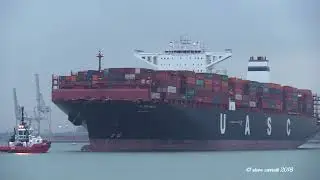 UASC 'Al Mashrab'  Container Ship sails from Southampton for Tangier 12/01/18