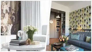 75 Living Space With Multicolored Walls And No Fireplace Design Ideas You'll Love ⭐️