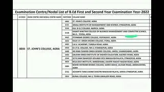 Examination Centre of B.Ed 1st/2nd year Examination 2022|B.Ed Updates|@shyampatt2485