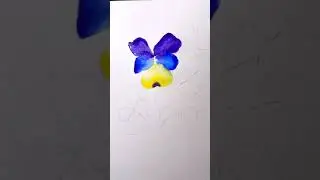 VIOLA FLOWER IN WATERCOLOR | #shorts | A TO ZA FLOWER PAINTING | QUICK SIMPLE & EASY