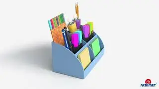 360&deg; & 3D Tour: Acrimet Desktop Easy Organizer Blue Color &ndash; Perfect for Office, Home Organization!