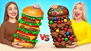 Real Food vs Chocolate Food Challenge | Funny Kitchen Hacks by Choco DO
