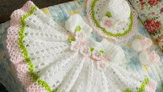 Crochet Dress For Girl/Crochet Baby Frocks/Handmade Crochet Dresses ❤ @Crochethobby1