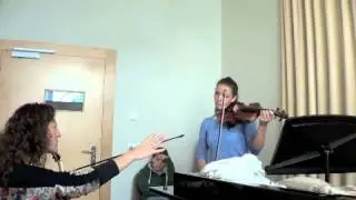 Working on the bow distribution. Kachaturian Concert.