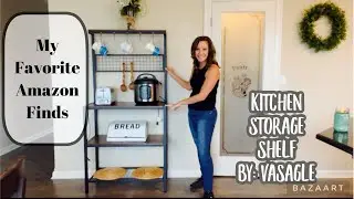 Kitchen storage shelf, bakers rack, coffee, bar, storage. Nice looking ￼ by: vasagle. Amazon review￼