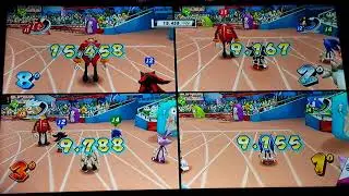 Mario & Sonic London 2012 100m Sprint #2 (Sonic Vs Shadow Vs Silver) + Dr. Eggman Loses