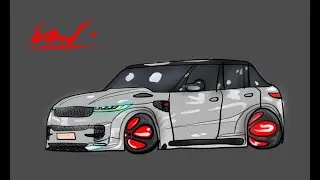 Realistic Car Drawing - 2020 Land Rover Range Rover - Time Lapse #art #amggtr #carart