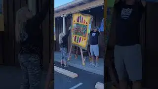 Hanging the Quilts at the Sisters Outdoor Quilt Show in Sisters, Oregon - July, 2025.  #teamhailey