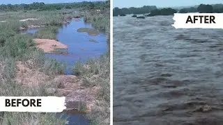 Kruger National Park Floods 2026 - Sabie River Before & After