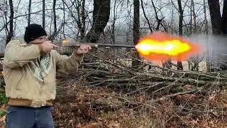 First shots from my Traditions St Louis Hawken 50 cal Muzzleloader kit after finishing the build.