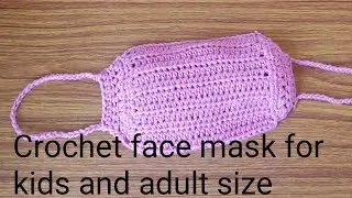 #facemask #crochetfacemask Easy Crochet face mask for kids and adult size to make at home