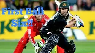 Glenn Maxwell hiting six on the First ball of the match