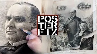 President William McKinley - 1901 Clay Coated Litho Restored @posterfixchannel