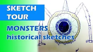 Tour of my Monster Drawings and Sketches | #Sketchbook Tour Historical