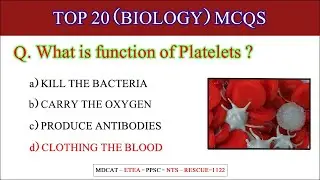 Top 20 Most Repeated Biology MCQs | Biology MCQs for ETEA NTS Entry Test CT SST Ppsc