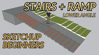SKETCHUP: УЧЕБНОЕ ПОСОБИЕ ДЛЯ НАЧИНАЮЩИХ: КАК СДЕЛАТЬ ЛЕСТНИЧНЫЙ ПАНДУС ПОД НИЖНИМ УГЛОМ
