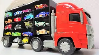 18 types of Tomica minicars run on slopes. ｜ Loading large trucks