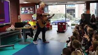 Claires Court Junior Girls visit author John Dougherty at Maidenhead Library