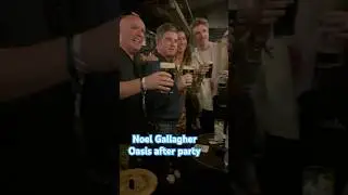 Noel Gallagher enjoys a pint of Guinness at the oasis after party in Dublin after croke park gig