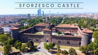 Sforzesco Castle Milan Italy 4K drone footage