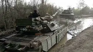 Slovenian M-55S Tank Stuck In Mud Rescued By IMR-2 Combat Engineering Vehicle.