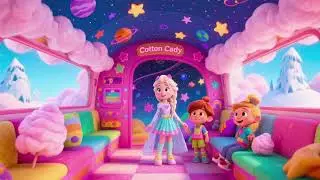 Elsa and the Cotton Candy Galaxy Bus 4 | The Rainbow Sugar Comet Chase ❄️🚀