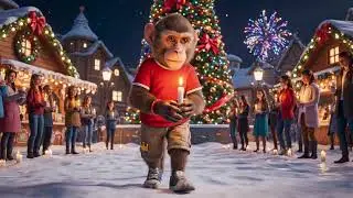 Bouncy Baboon - The monkey builds a snowman on Christmas Eve