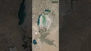 Timelapse of Aral Sea, Kazakhstan from 1984 to 2020 | Shrinking since 1960
