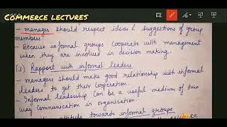 management response to informal groups || business organisation and management  bcom, mcom, mba, bba