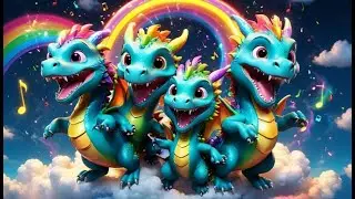 Five Little Dragons Fly Through Sky | Magical Dragon Song for Kids | Nursery Rhymes and Baby Songs
