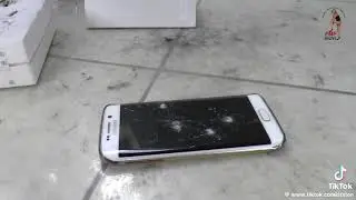 Girl trample and crush phone 
