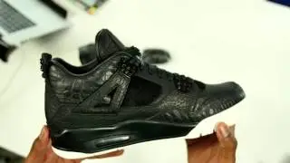 Air Jordan 4 premium unboxing and on feet.(Pinnacle Black)