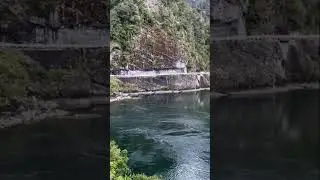 Buller Gorge Road hand carved by gold miners into granite cliffs #historical